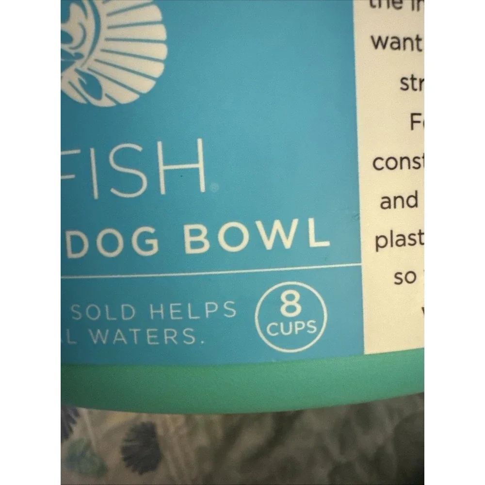 Toadfish 8 cup Non-Tipping Double Wall Dog Bowl‎ Teal TG1321 NEW Pet Dish w/LID